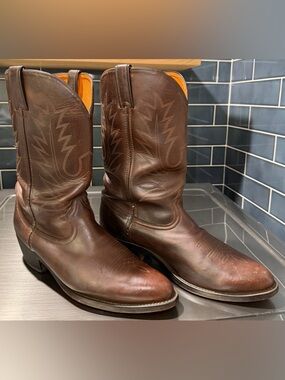 Durango size 12D Brown Leather Western Pull-On Boots